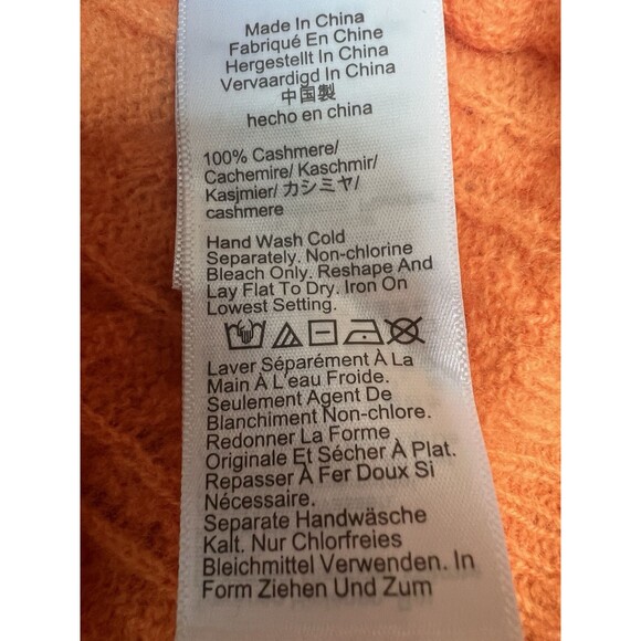 J Crew Cashmere cropped cable-knit crewneck sweater small Orange - Picture 8 of 11